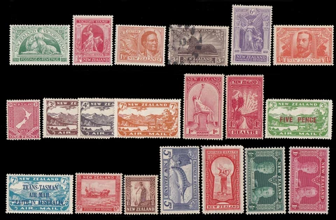 NEW ZEALAND 1920-1935 SMALL COLLECTION MINT includes nos. 165-170 C1-3 C5 $314.2 Cover
