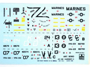 Exit 9060 Vintage Decals McDonell Douglas AV-8B Harrier II 1:72 Modeling - Picture 1 of 1