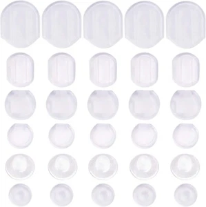 Earring Pads60 Pieces 6 Sizes Comfort Earring Cushions Pads Silicone For Clipon - Picture 1 of 4