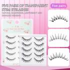 Natural and Lightweight Mink False Eyelashes Set of 5 Pairs with