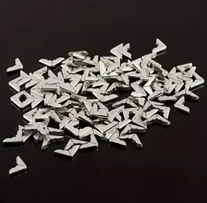 100pc Book Corners Metal Protection Notebook Photo Album Edges Corners Silver - Picture 1 of 2