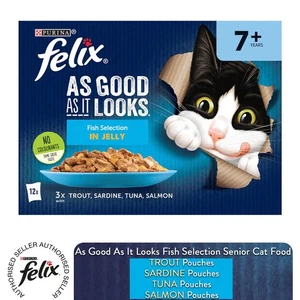 Felix Senior mokra karma dla kotów oryginalny wybór mieszanki w galaretce bez barwnika opakowanie zbiorcze - Zdjęcie 1 z 15