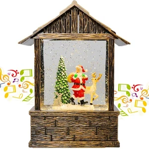 Weihnachten Schneekugeln, Weihnachtsmann mit Rentier Szene Schneekugeln, glitzernd... - Bild 1 von 7