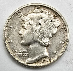 1945 P Merkur Groschen vz You Grade It! 90% Silbermünze Kostenloser Versand! - Bild 1 von 4