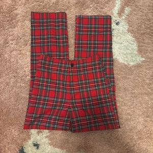 Neu mit Etikett Brandy Melville John Galt rot blau grün kariert hoher Bund Kim Hose EXTRASOFT - Bild 1 von 6
