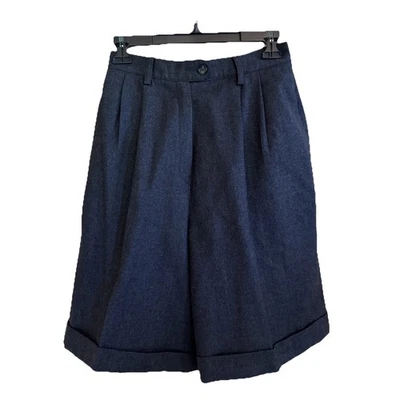 Pantalones Cortos De Lana Lands End De Colección Para Mujer’s 6 EE. UU. Plisados Cintura Alta Puños DkCharcoal Foto 1 de 4