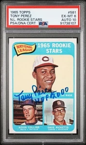 1965 Topps #581 Tony Perez RC Auto PSA 6 DNA 10 - Picture 1 of 2
