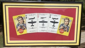 Custom Framed Vintage Original WWII Coca-Cola Playing Cards Very Good - Picture 1 of 17