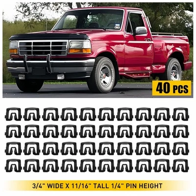 40 peças para-brisa e janela traseira acabamento revelador clipes de moldura ajuste Ford 1964-1993 EUA - Imagem 1 de 4