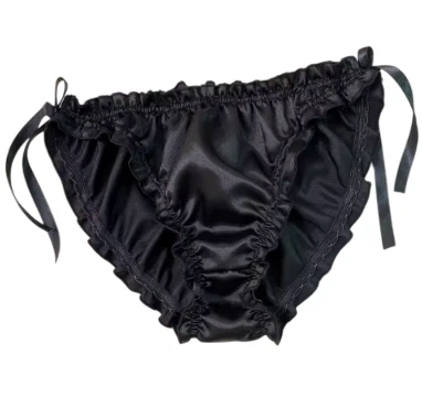 Black OneSize 1Pc Cotton ruffle girls panties bow princess style breathable  - image 1 of 3