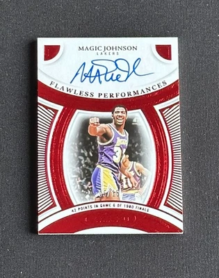 2024-25 Flawless Magic Johnson Flawless Performances Auto Ruby /15 Lakers - Image 1 of 2