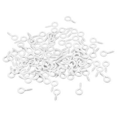500Pcs Small Screw Eye Hooks Mini Eyelets Screws, 5x10x1.2mm, White Foto 1 de 4