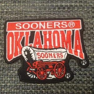 OU Oklahoma SOONERS Vintage Embroidered Iron On Patch 3” X 2.5” - Picture 1 of 2