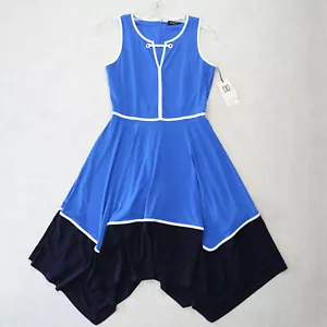 Ivanka Trump Women's Dress Medium Blue Colorblock New Ships Fast - Picture 1 of 12