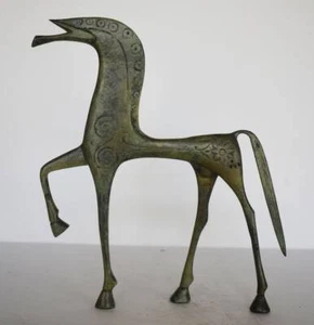 Ancient Greek Horse - pure Bronze Sculpture - Symbol of Wealth and Prosperity - Picture 1 of 6