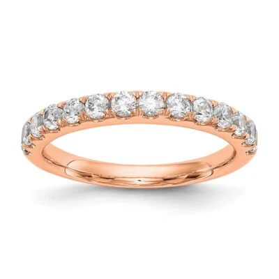 14K Rose Gold 3/4 Ct Lab Grown Diamond Wedding Band Ring for Women Size 7 - Image 1 of 4