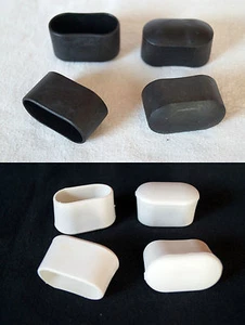4X Tapas de Patas 40 x 20mm Negro/Blanco Stuhlkappen Protectoras Casquillos Tubo - Picture 1 of 4