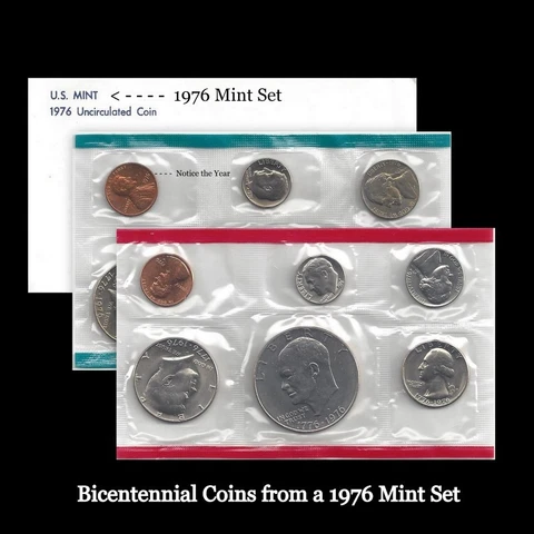 1976 P+D US Mint Set Eisenhower Kennedy Washington Roosevelt Jefferson Lincoln Cover