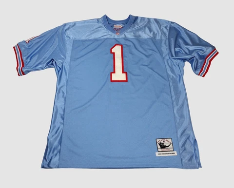 Vintage Houston Oilers Throwback NFL Jersey Moon 1  - Size 58 / 3XL - Light Blue Cover