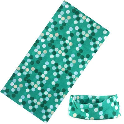 Scaldacollo bandana tubolare microfibra sciarpa verde pois fascia traspirante - Immagine 1 di 4