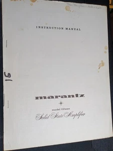 Marantz 15 Fifteen Owners Manual Solid State Amplifier Original - Picture 1 of 3