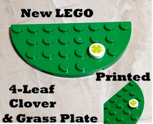 New LEGO Clover Grass Plate Printed 1x1 Rare unique Plant Part LUCKY Irish Love - Picture 1 of 1