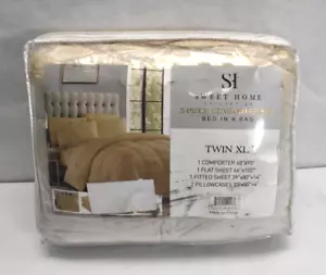 Sweet Home Collection Twin XL Size Bed In A Bag 5 Piece Sheet Set Cream - Picture 1 of 5