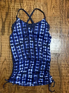 Traje de baño para mujer ATHLETA NUEVO SIN ETIQUETAS Top con sujetador acolchado 34D/DD mezcla azul - Imagen 1 de 6