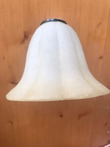 Lot of 3 - Beige Pendant Light Glass Replacement Shade