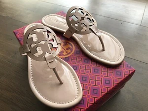 New Tory Burch Miller Size 9.5 Wide Model Leather Sandals - Picture 1 of 8