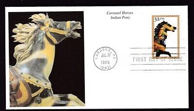 CAROUSEL HORSES "INDIAN PONY" FIRST DAY ISSUE 1995 - Image 1 of 2