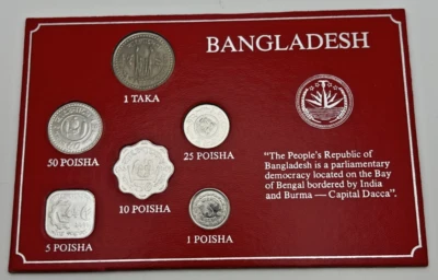 Juego de 6 monedas 1977-1980 Bangladesh FAO BU SIN CIRCULAR alimentos para todos los Taka Poisha Foto 1 de 2