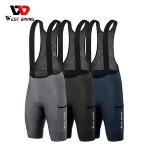 WEST BIKING Men's Cycling Bib Short Gel Padded Racing Road Bike Tights Shorts - Picture 1 of 20