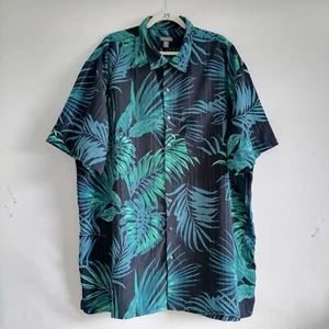 Van Heusen Mens Blue Short Sleeve Tropical Hawaiian Button Up Shirt Size 3XLT - Picture 1 of 6