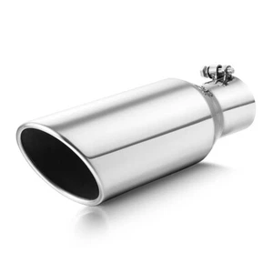 Stainless Steel Exhaust Tip Rolled Edge 2.5" Inlet - 4" Outlet - 12" Long - Picture 1 of 10