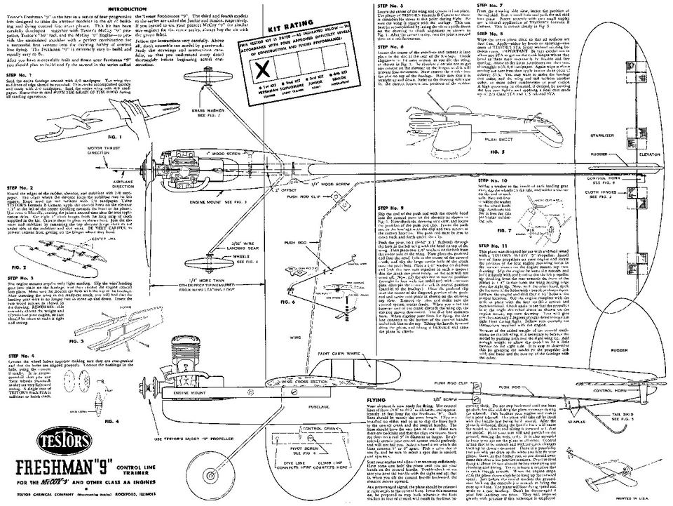 Testors Freshman 9 all sheet control line model plan - Image 1 of 1
