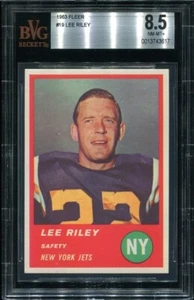 Fleer #19 1963 Lee Riley en muy buena condición 8,5 New York Jets Universidad de Detroit - Imagen 1 de 1