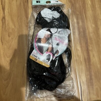 SENSATIONNEL SYNTHETIC DRAWSTRING PONYTAIL INSTANT PONY AND BANG 24” 1B - Image 1 of 2