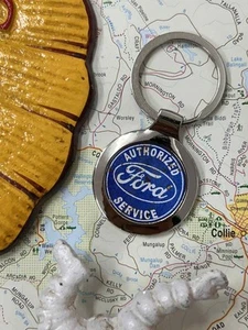 Authorized Ford Service Metal Keyring Keychain - Picture 1 of 2