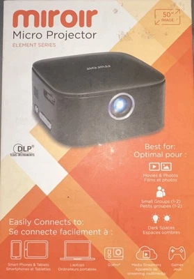 Miroir Element M75 DLP Mini Projector 640 x 360 HDMI input Black - Image 1 of 4