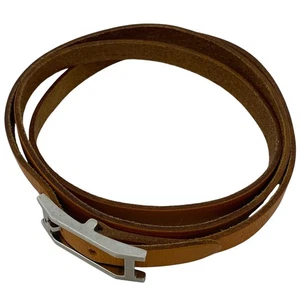 HERMES Api 3 Bracelet 3 bracelets Bracelet leather Silver plating Brown Silv... - Picture 1 of 5