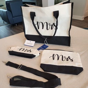 Neu mit Etikett Mrs Bride Tragetasche 3-teiliges Geschenkset Flitterwochen Bridal Shower Hochzeit YOOLIFE - Bild 1 von 6