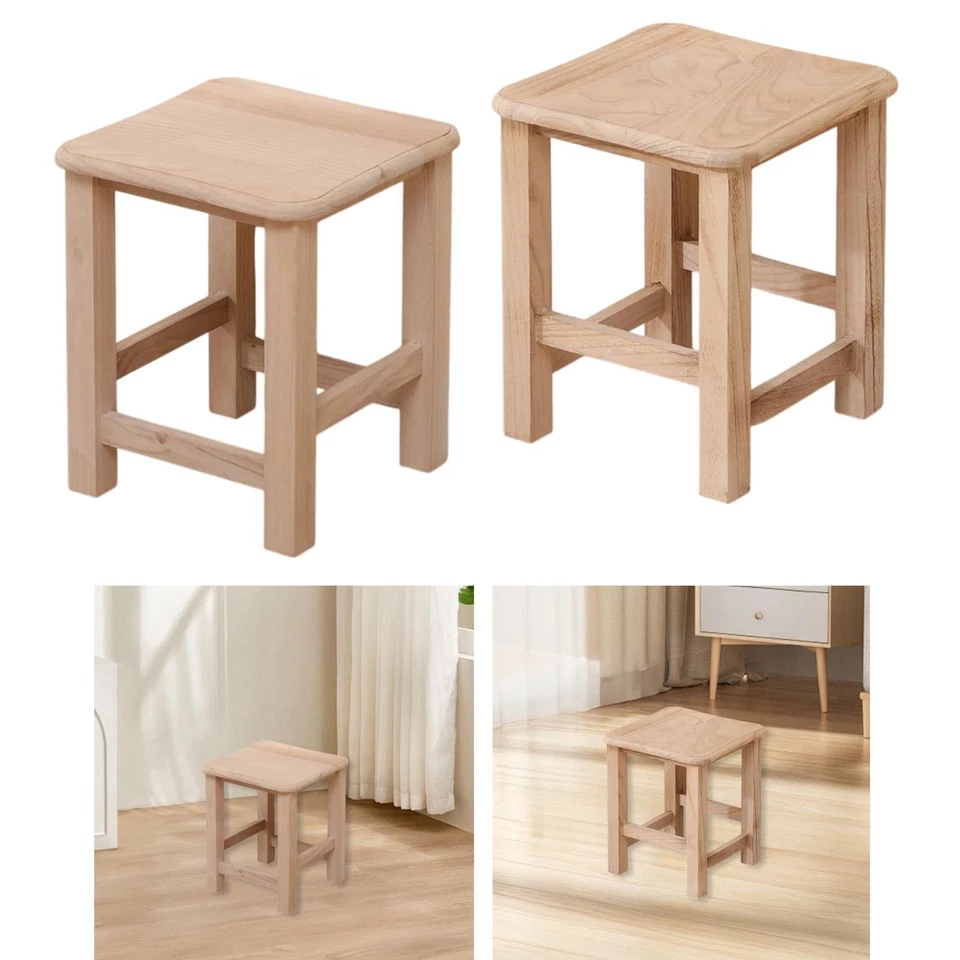 Hölzerner Fußhocker Schuhhocker kleiner Fußschemel für Tür Schlafzimmer - Bild 1 von 1