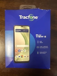 Blu View 5 64GB B160V (Tracfone) Grigio (M-0120) Nuovo SCATOLA APERTA - Foto 1 di 8
