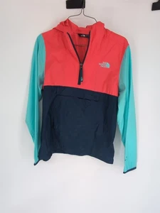 The North Face girls Fanorak pullover windbreaker jacket colorblock hood L 14/16 - Picture 1 of 5
