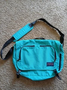 JanSport Laptop Computer Turquoise Messenger Bag - Picture 1 of 8