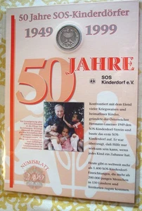 NUMISBLATT DEUTSCHE POST 2/99 "  50 JAHRE SOS KINDERDORF  ", in Originalhülle - Bild 1 von 2