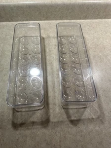2 Kunststoff Eier Aufbewahrung Tablett Halter für Kühlschrank, 12 Eier - klar - Bild 1 von 3