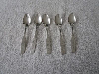 JUEGO DE 5~~ONEIDA LTD PLATEROS~ CUCHARAS PEQUEÑAS DE 4-3/8"~ BICENTENARIO 1776-1976 Foto 1 de 4