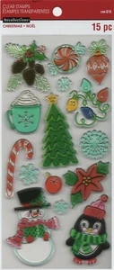 Ricordi ~ SIMBOLI DI NATALE ~ Set di timbri trasparenti albero menta piperita  - Foto 1 di 1